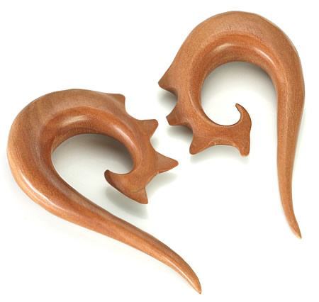 Coiled Red Saba Wood Hanger — Pick Size — Price Per 1 - Painful Pleasures