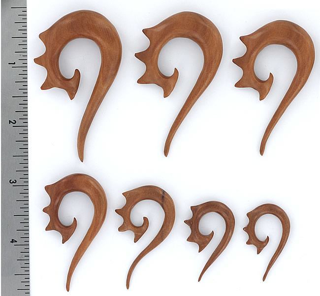 Coiled Red Saba Wood Hanger — Pick Size — Price Per 1 - Painful Pleasures
