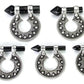 .925 Sterling Silver Round Balinese Design Hanger Body Jewelry 8g - 0g - Price Per 2