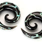 Crushed TURQUOISE with Abalone Shell Inlay on Spiral Horn Organic Jewelry - 4mm-10mm - Price Per 1