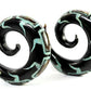 Crushed Turquoise and Abalone Spiral Horn Earring — Price Per 1