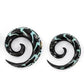 Crushed TURQUOISE with Abalone Shell Inlay on Spiral Horn Organic Jewelry - 4mm-10mm - Price Per 1