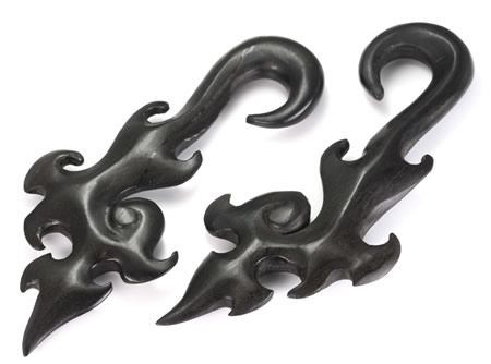 TRIBAL ETIC Hanger Black Wood Natural Body Jewelry 4mm - 1/2" - Price Per 1 - Painful Pleasures