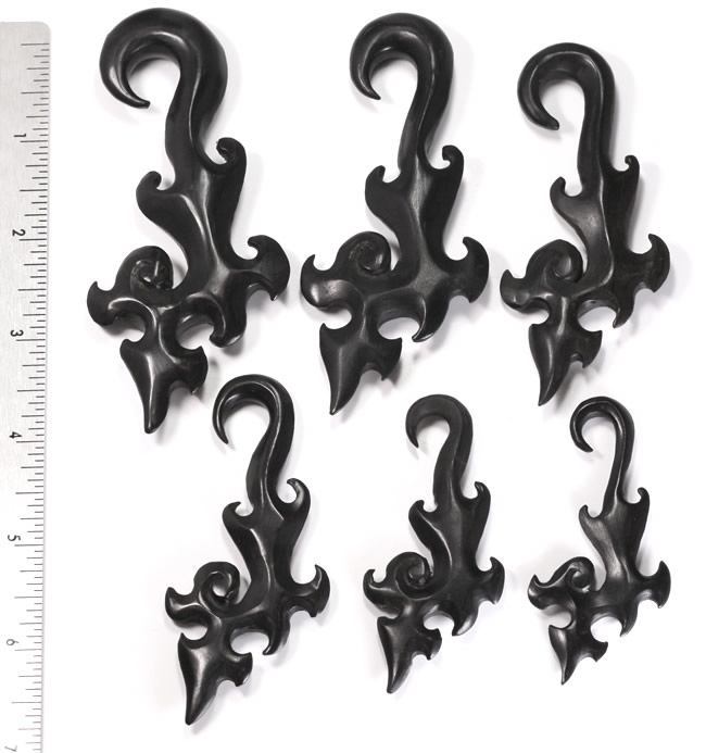 TRIBAL ETIC Hanger Black Wood Natural Body Jewelry 4mm - 1/2" - Price Per 1