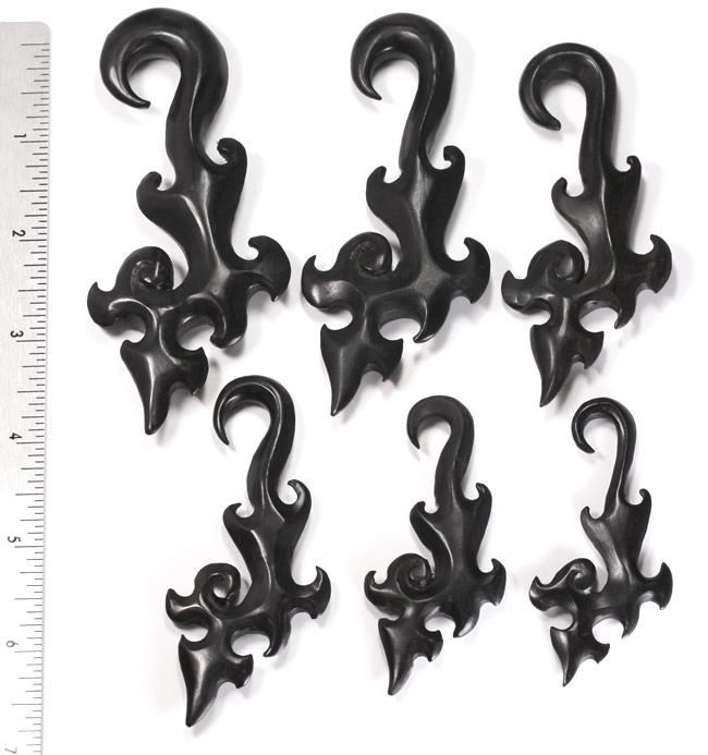 TRIBAL ETIC Hanger Black Wood Natural Body Jewelry 4mm - 1/2" - Price Per 1 - Painful Pleasures