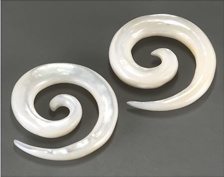 Mother of Pearl SPIRAL Organic Jewelry - 3mm-8mm - Price Per 1