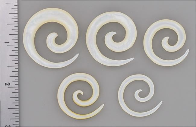 Mother of Pearl SPIRAL Organic Jewelry - 3mm-8mm - Price Per 1