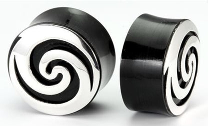 SILVER Spiral Plug Horn Organic Ear Jewelry - Price Per 1 - Painful Pleasures
