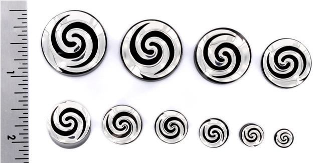SILVER Spiral Plug Horn Organic Ear Jewelry - Price Per 1