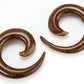 Coconut Shell Wood Sprial Hanger Earrings Organic Body Jewelry - Price Per 1