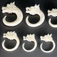 CARVED DRAGONS HEAD Natural Bone Organic Body Jewelry 2mm - 8mm - Price Per 1