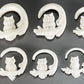 PERCHING OWLS Natural Bone CARVED Organic Body Jewelry 2mm - 8mm - Price Per 2