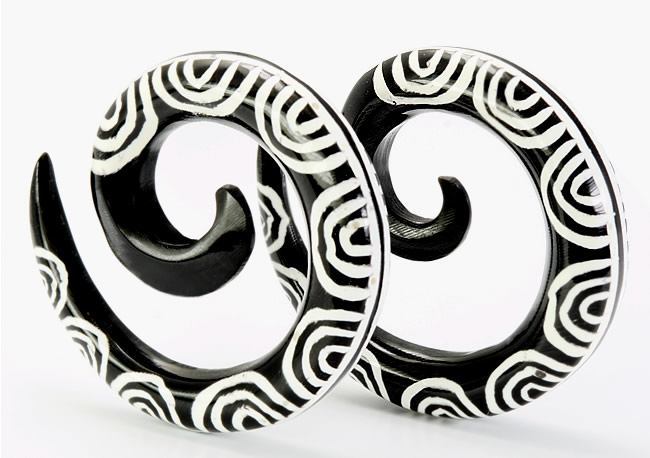 Calypto Wholesale Organic Body Jewelry Horn Tatoo Spirals 6g - 00g - Price Per 1
