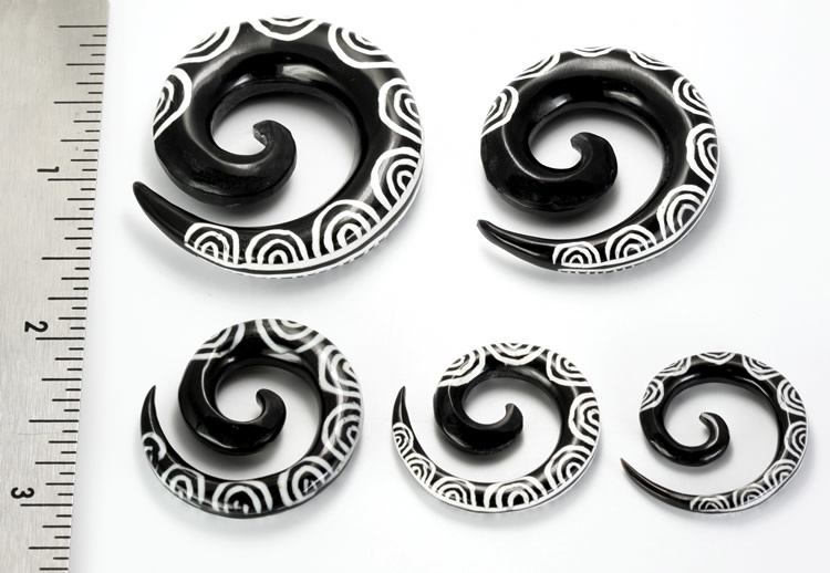 Calypto Wholesale Organic Body Jewelry Horn Tatoo Spirals 6g - 00g - Price Per 1