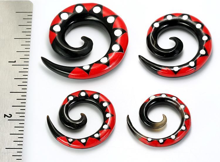 TS# 4 Resin Tattoo Spirals Wholesale Horn Organic Body Jewelry 6g - 00g - Price Per 1