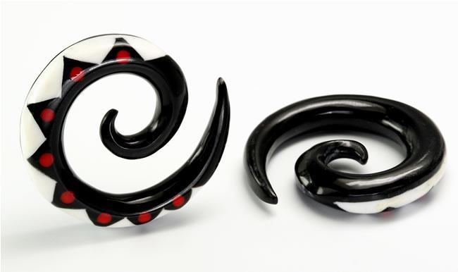 TS# 6 Resin Tattoo Spirals Wholesale Horn Organic Body Jewelry 6g - 00g - Price Per 1