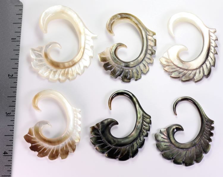 Black Mother of Pearl Quixotic Ear Hangers — Price Per 2