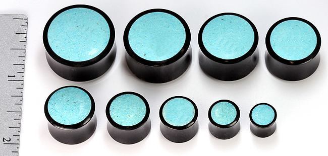 Crushed Turquoise Horn Plug — Price Per 1