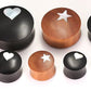ARENG Wood with MOP STAR Inlay Double Flare Solid Natural Plug - 12mm - 34mm - Price Per 1
