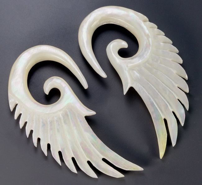 Mother of Pearl ANGEL WINGS Hanger Organic Jewelry - 2mm - 8mm - Price Per 1