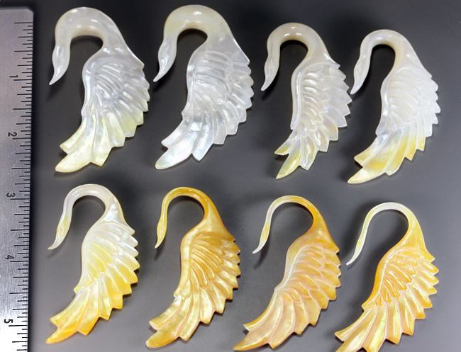 Mother of Pearl SWANS Hanger Organic Jewelry - 2mm - 9.5mm - Price Per 1