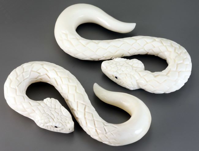 White Snake Bone Hangers (Detail)