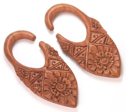 Ornate Shield Red Saba Wood Hanger — Price Per 1 - Painful Pleasures