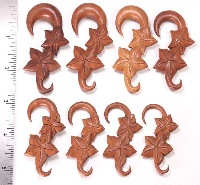 FALL LEAVES Red Saba Wood Hanger 3mm-12mm Price Per 1