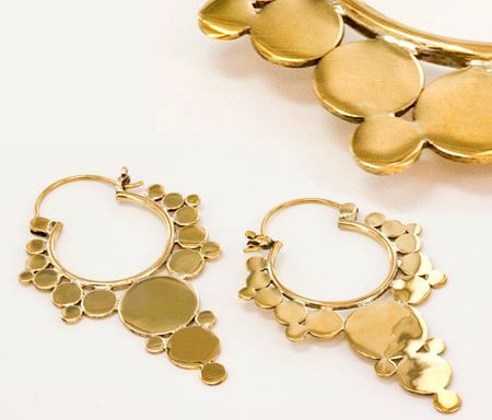 18g Bronze Indonesia BUBBLES Style Earrings - Price Per 2