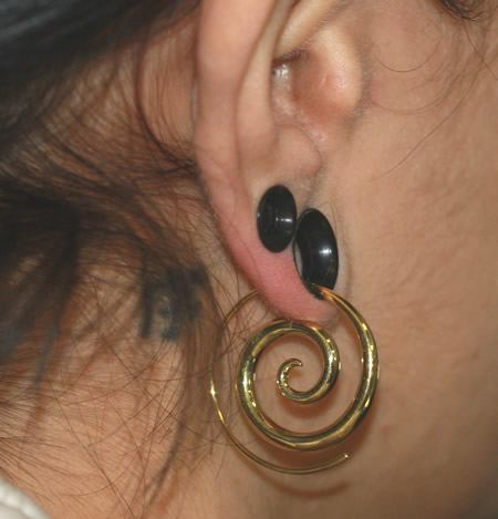 18g-16g GOLD PLATED Bronze Tight Spiral Earrings - Price Per 2