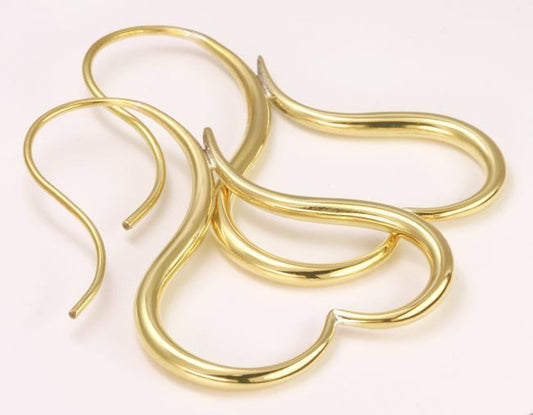 18g-16g GOLD PLATED Bronze HEART Earrings - Price Per 2