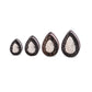 Black Areng Wood 3D Bone Ganesh Elephant Tear Drop Plug — Price Per 1