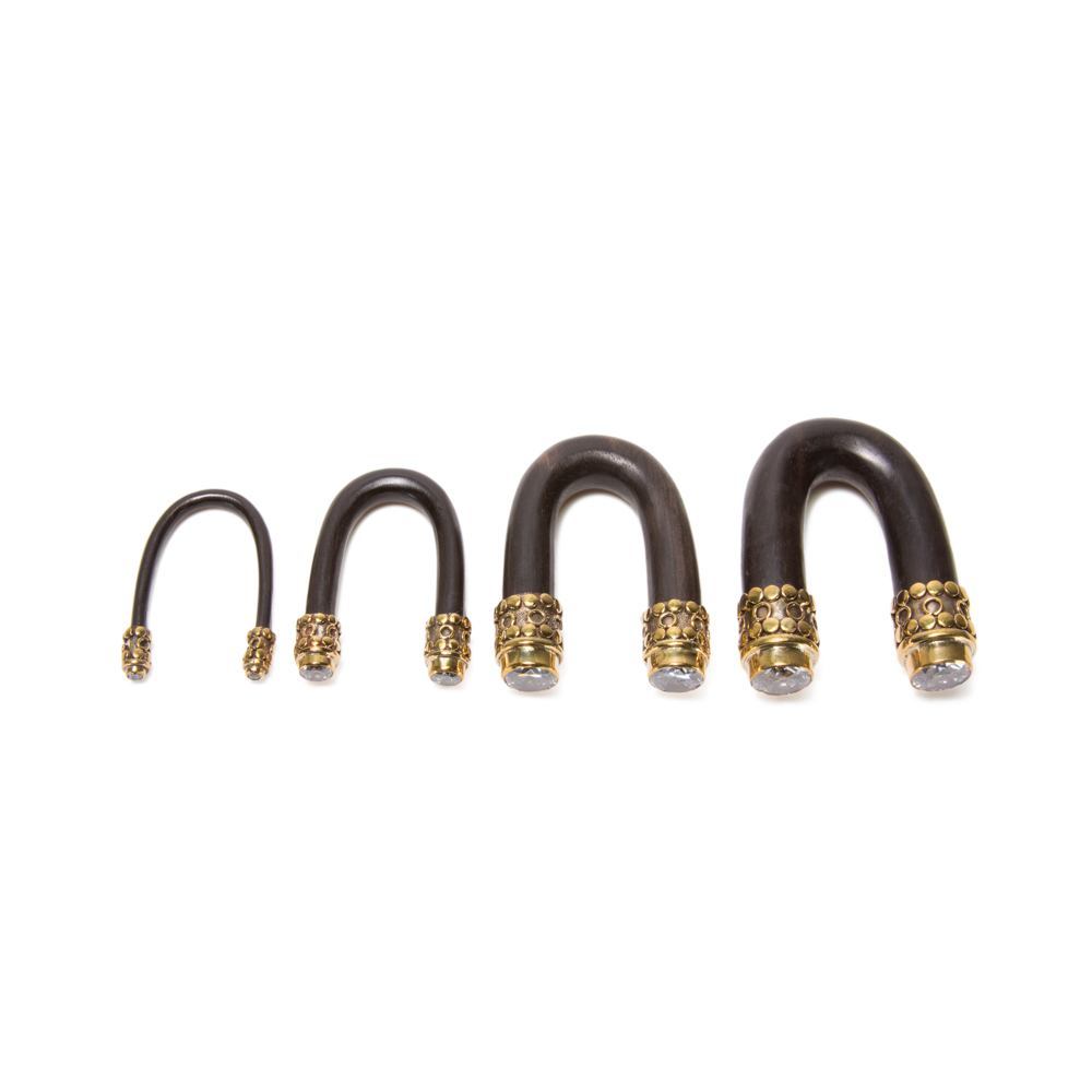 Crystal and Bronze Double Bling Areng Wood Hanger