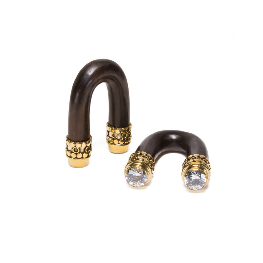 Crystal and Bronze Double Bling Areng Wood Hanger