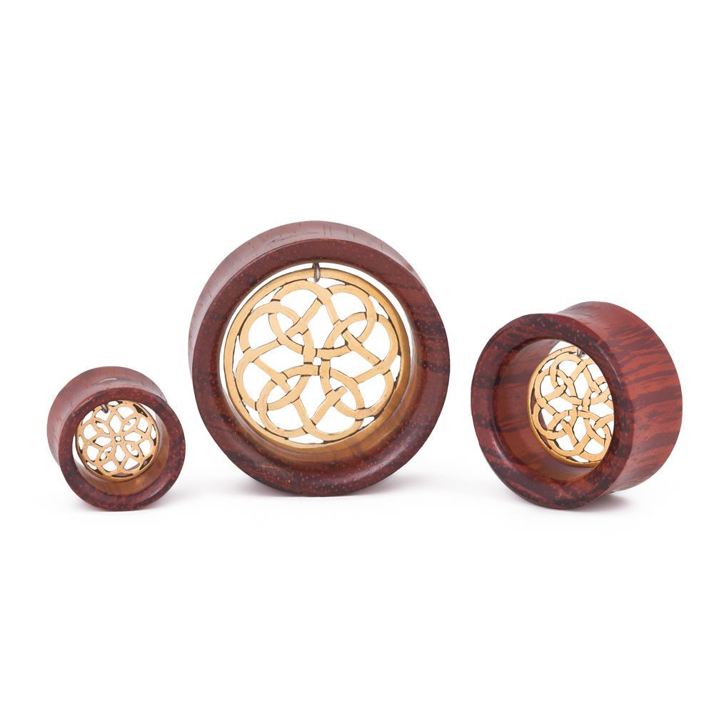 Dangling Brass Mandala Red Tigerwood Tunnel