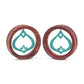 Dangling Turquoise Lakshmi's Tear Drop Lotus Red Tigerwood Tunnel - 20mm-50mm - Price Per 1