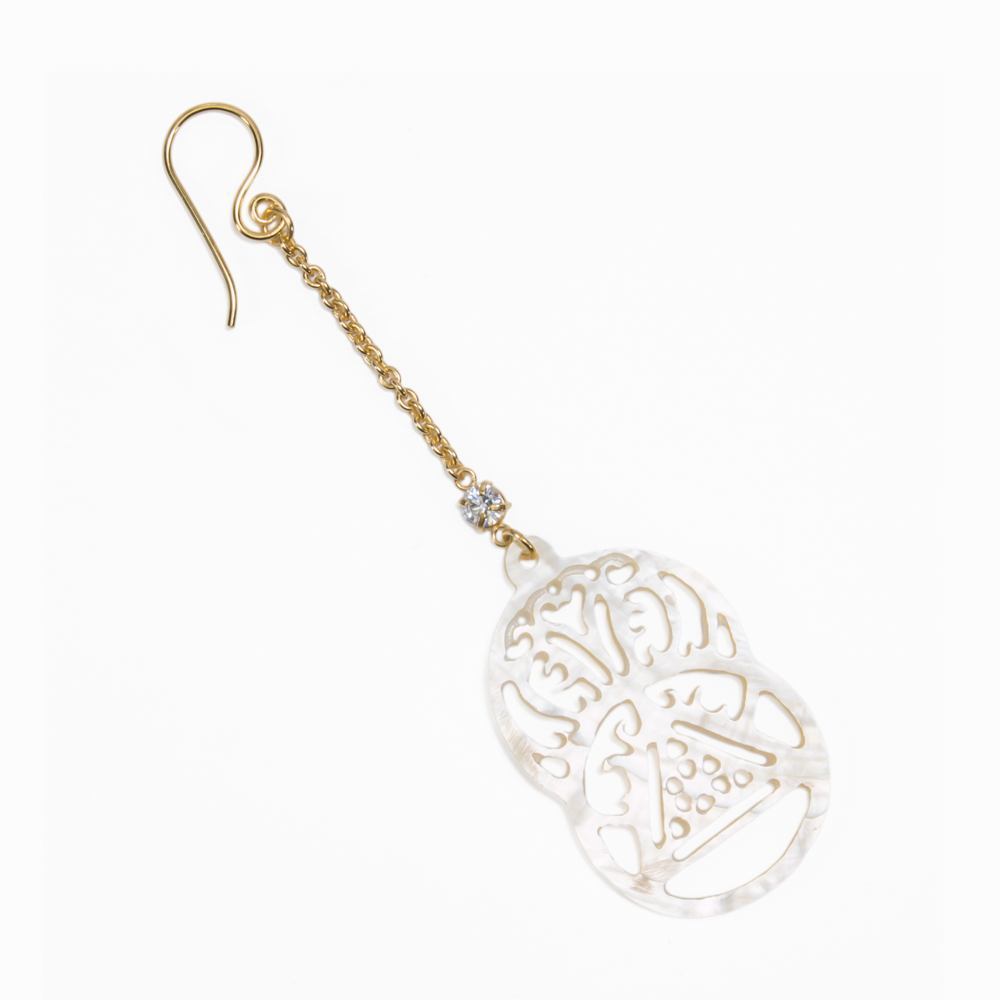 Vesica Pisces Mother of Pearl Jeweled Earrings