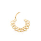 16g Gold Plated Septum Clicker with Pressed Lace Beading and Jewels Open Front