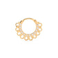 16g Gold Plated Septum Clicker with Pressed Lace Beading and Jewels