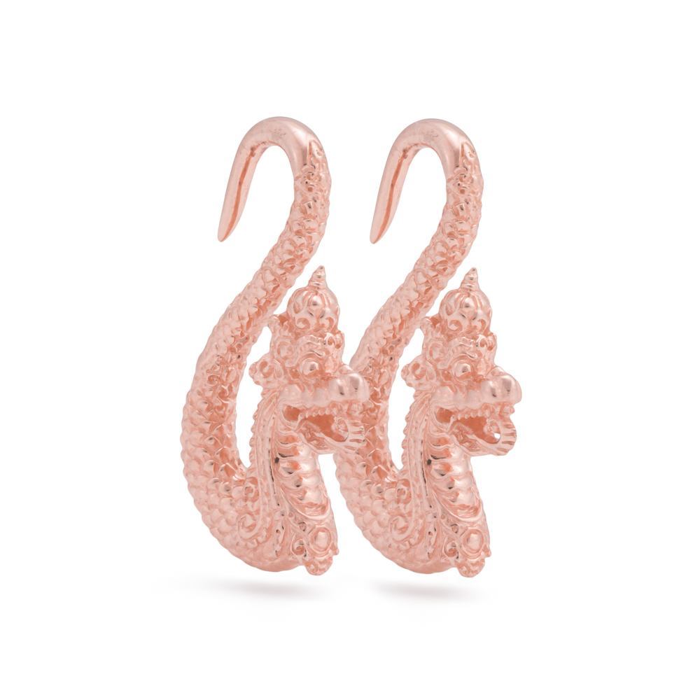 Lucky Dragon Rose Gold Plated Brass Ear Weights - 4mm Thick - Price Per 2