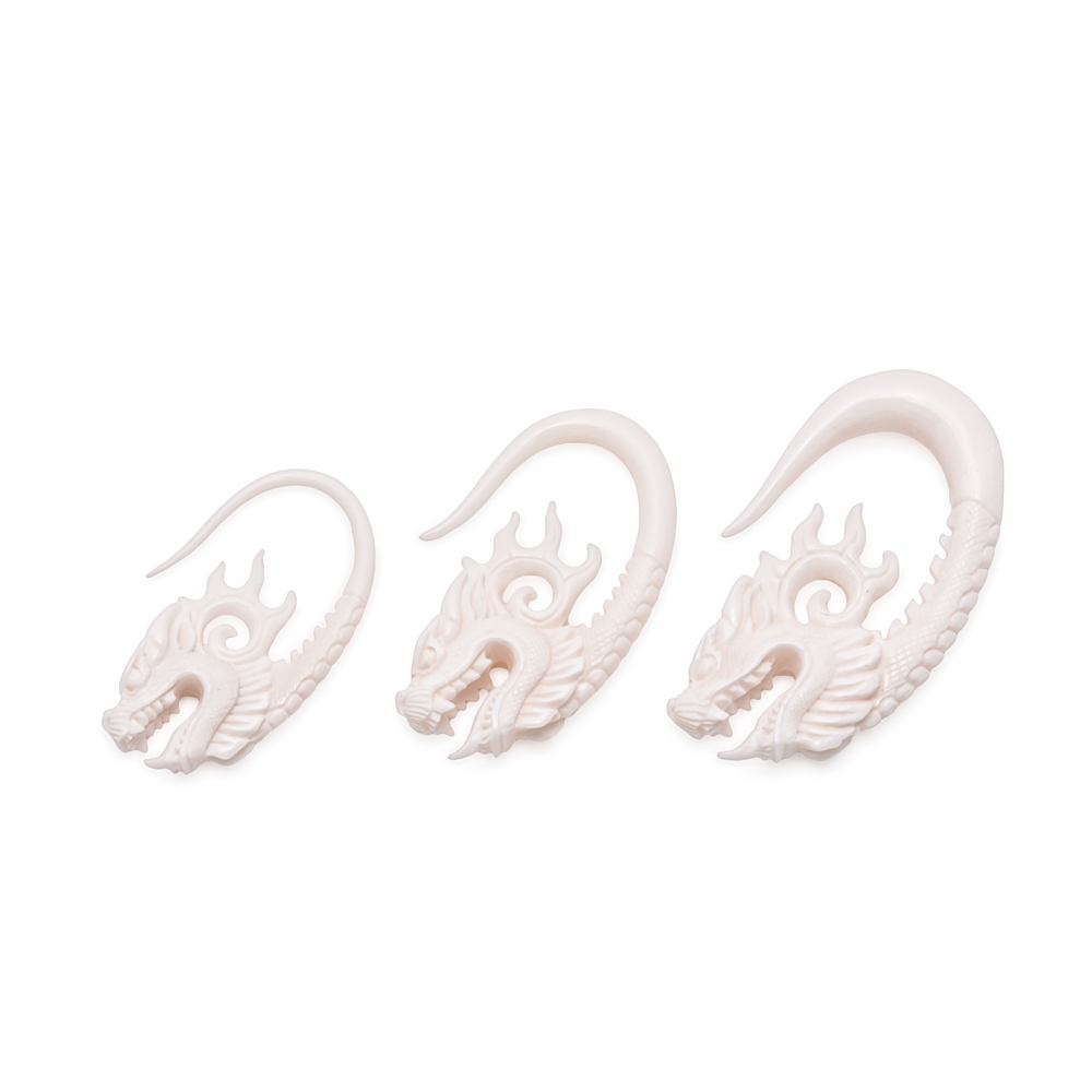 Carved Dragon Bone Hanger – Pair
