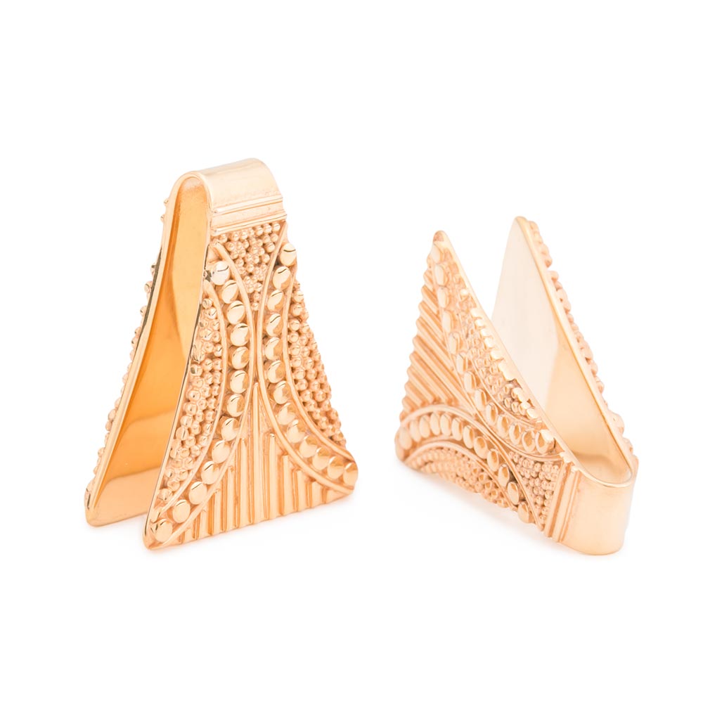 Golden Rain Gold Plated Brass Ear Weight — Pair with Profile View