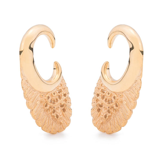 Hawk Wing Gold Plated Ear Weights —  6mm Thick — Price Per 2