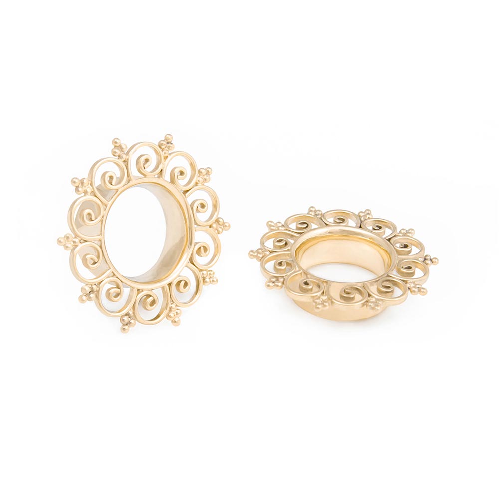 Gold Plated Floral Energy Plug