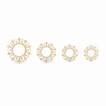 Gold Plated Floral Energy Plug — Pair