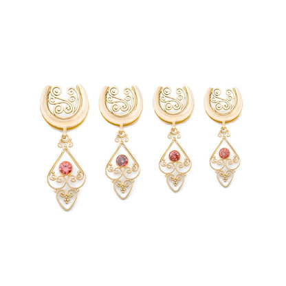 Wayward Winds Gold Plated Saddle Plug with Heart Dangle — Full View