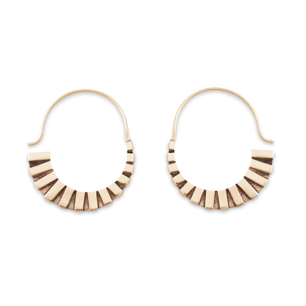 14g Curved Arc Rustic Bronze Earrings — Price Per 2