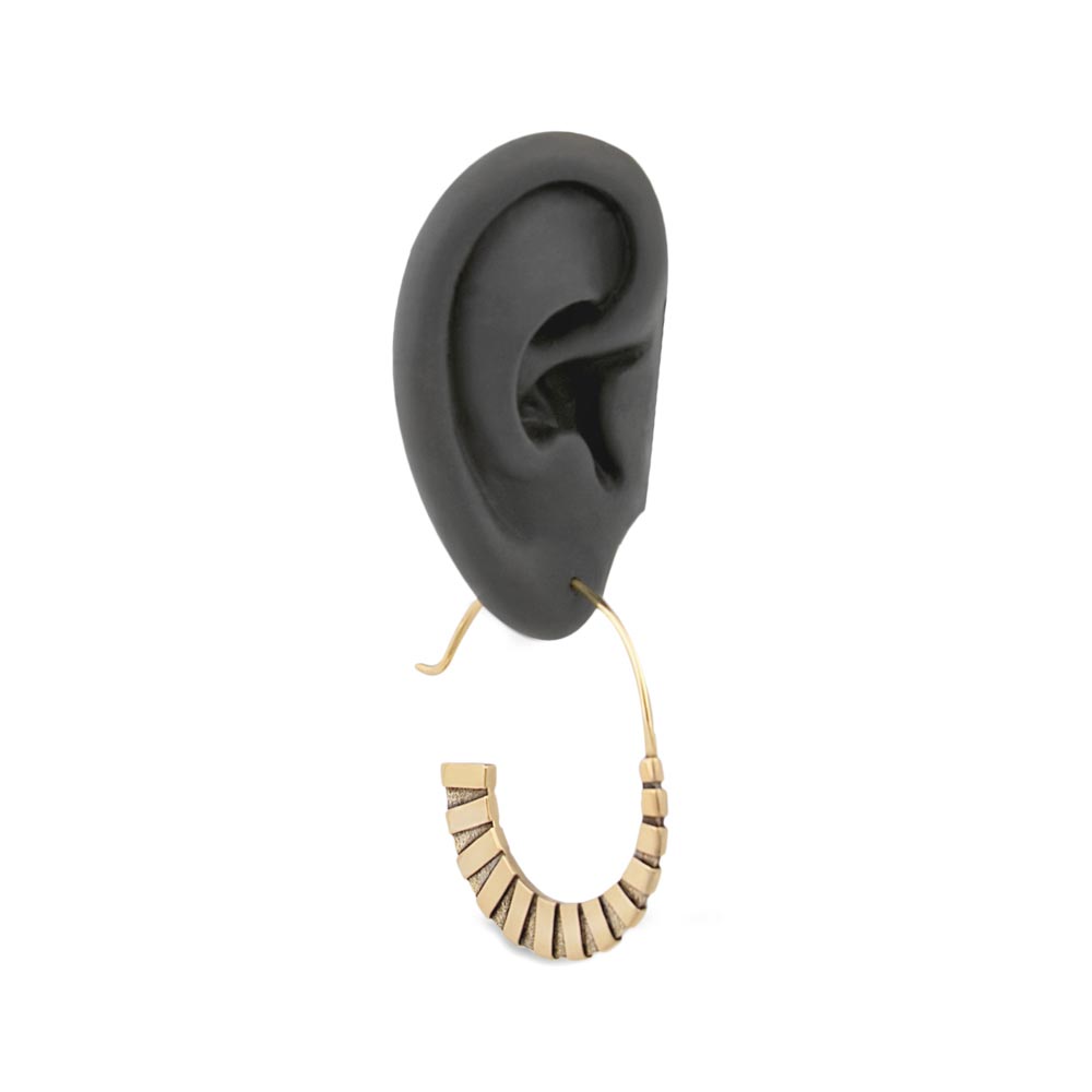 14g Curved Arc Rustic Bronze Earring