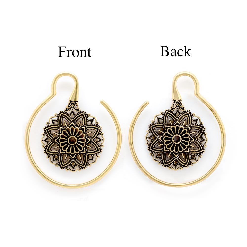 10g Mandala Brass Hanger Earrings