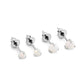 Titanium Prong Set White Opal Stud Earrings — Price Per 2